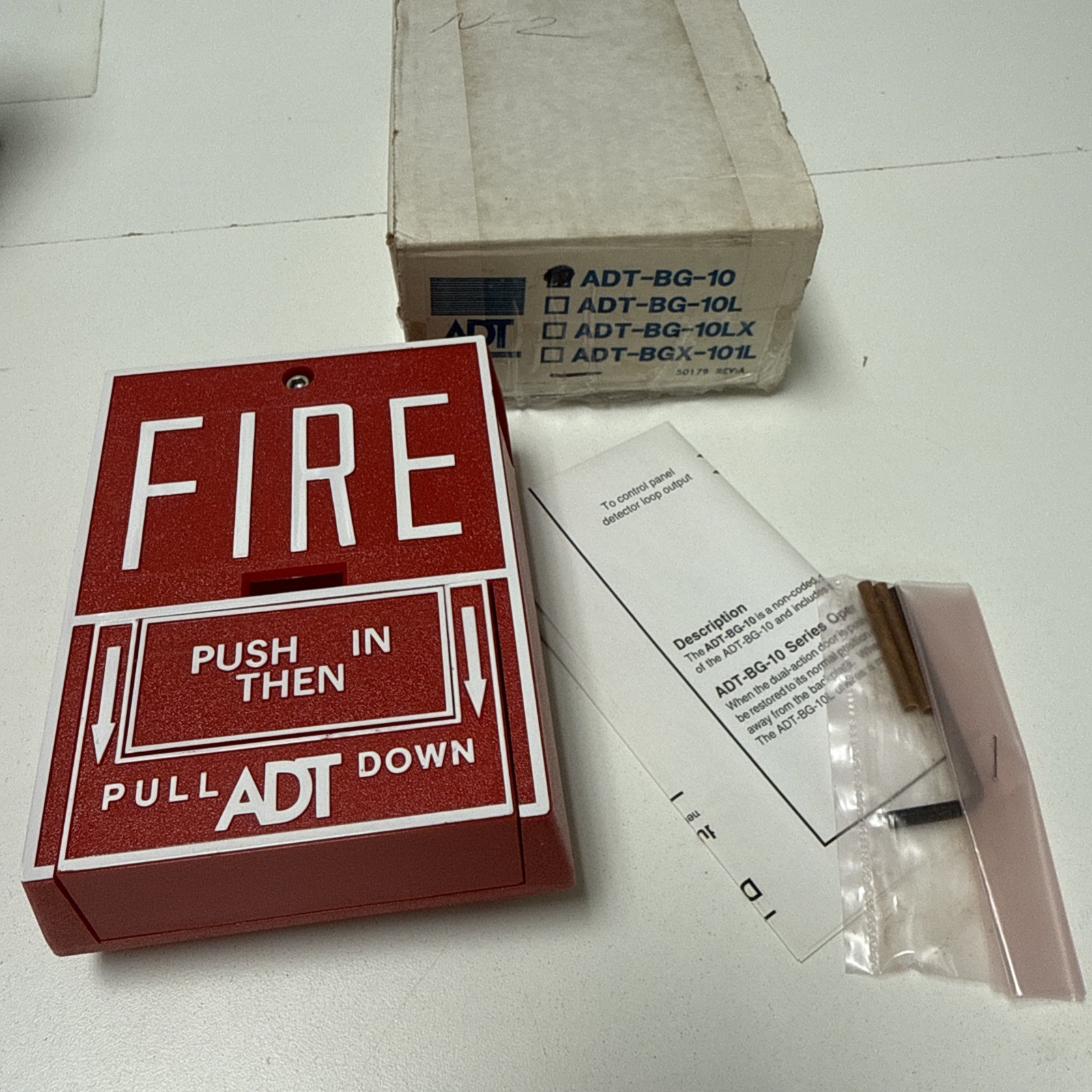 ADT FIRE-LITE ALARMS BG-10 MANUAL PULL STATION Brand New