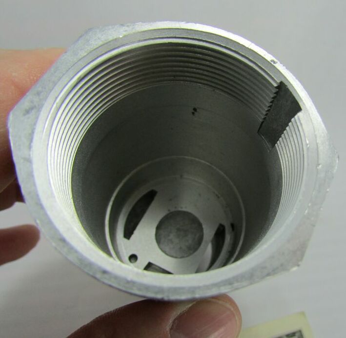 Lot 2 Unknown Metal Adapters, or Gas Burner Nozzle Housings, or Industrial Parts