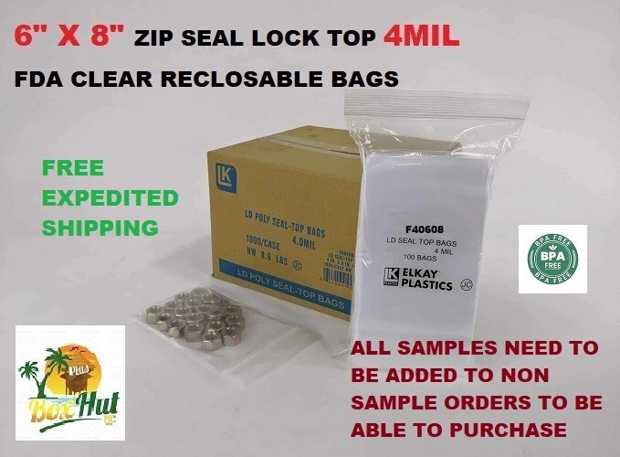 6×8 Clear LK 4Mil Plastic Zip Seal Lock Top Reclosable Poly Bags 4 Mil
