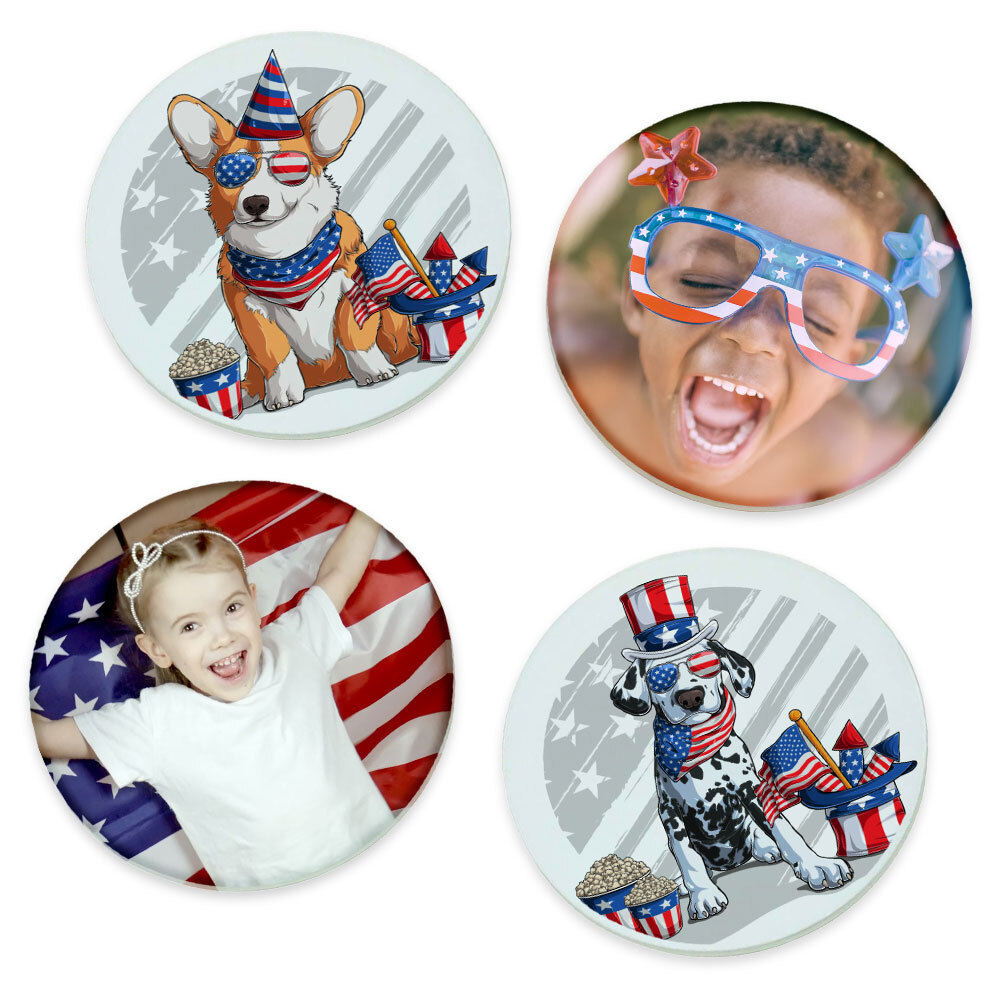 120pcs 3.9″ Round Sublimation Blank Glass Coaster Round Coaster Glossy USA