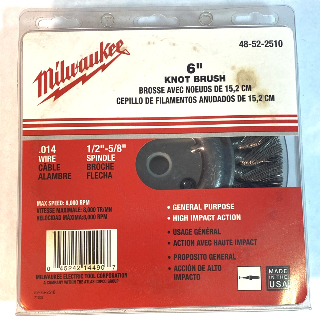 Milwaukee 6″ Knot Brush MODEL P/N 48-52-2510 Brand New