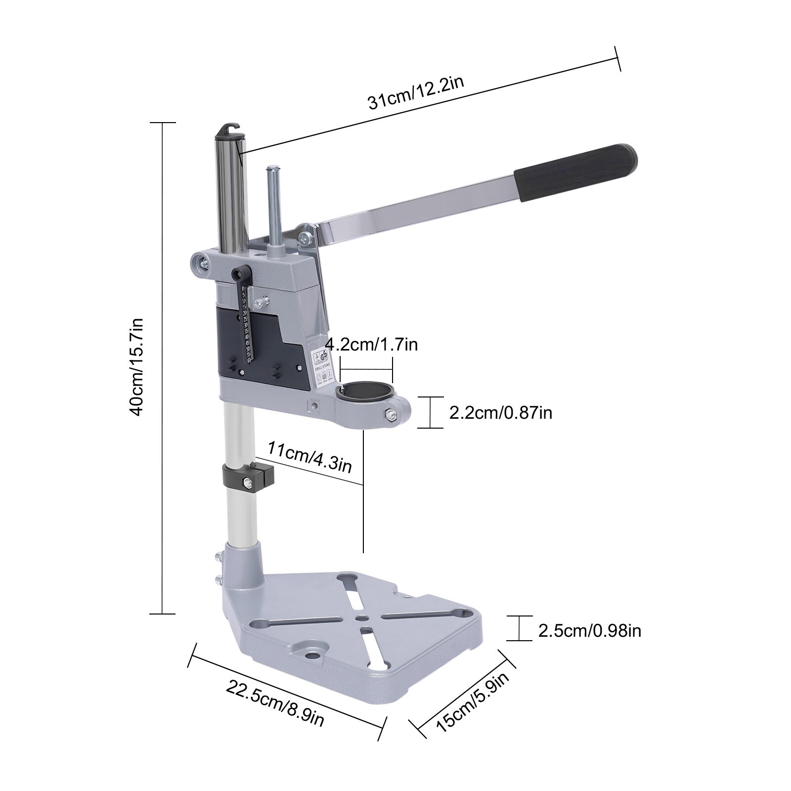 Micro Drill Press Table Tool Bench Pillar Pedestal Clamp Drilling Collet Tool US