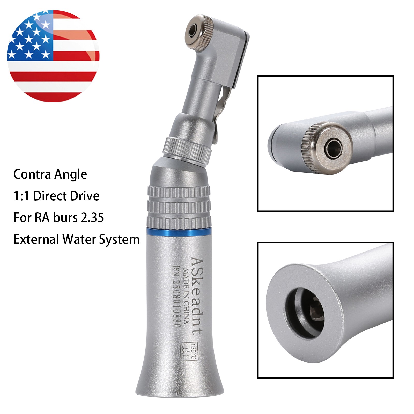 NSK Style Dental Slow Low Speed Contra Angle Handpiece Latch E-Type Attach