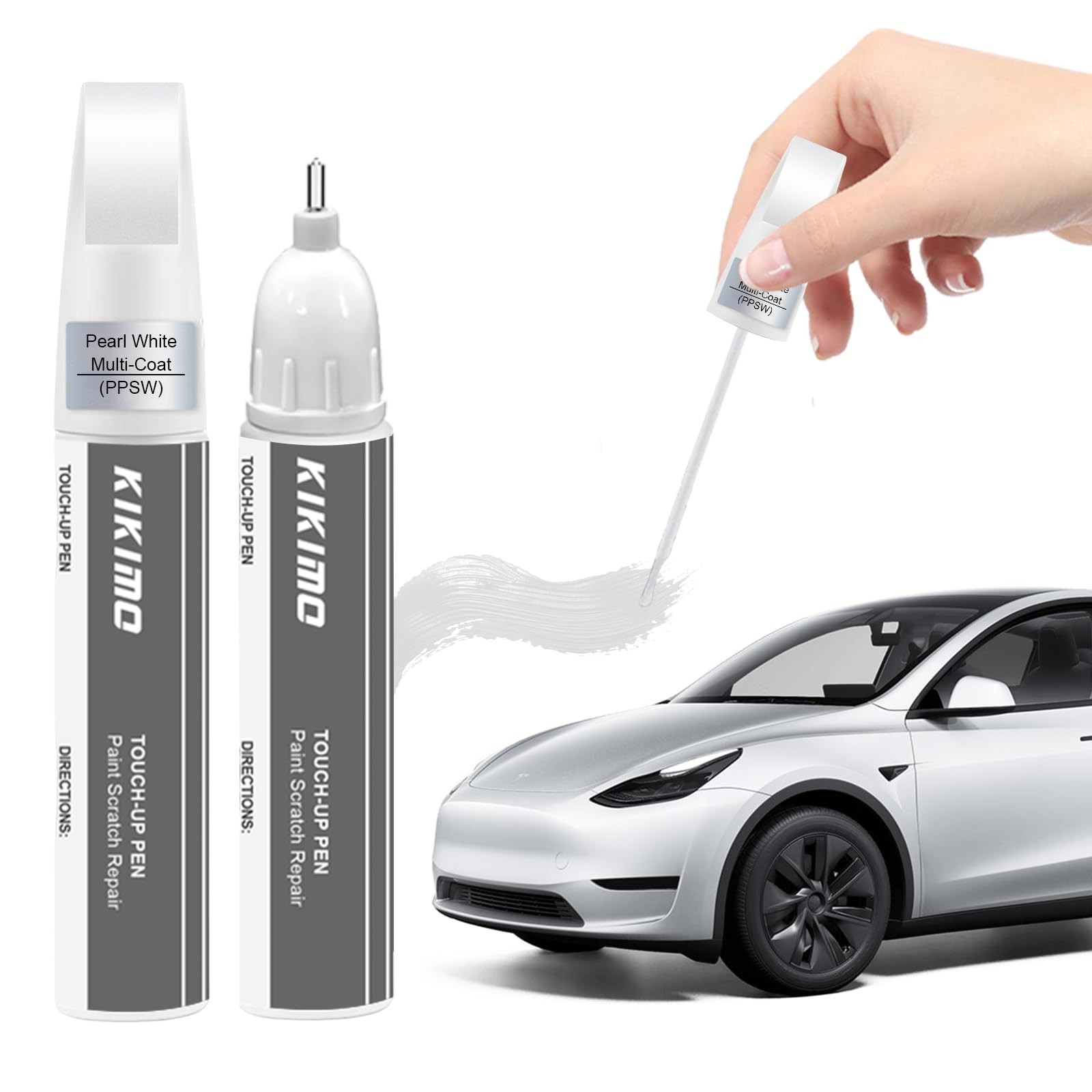 for Tesla Touch Up PaintPearl White MultiCoatPPSW, Car Paint Repair Kit for T…