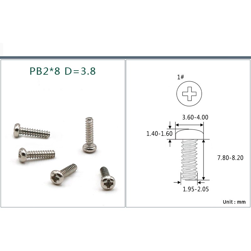 Self Tapping Screws Pan Head PB1/1.2/1.4/1.5/1.6/1.7/1.8/2mm Carbon Steel Bolts
