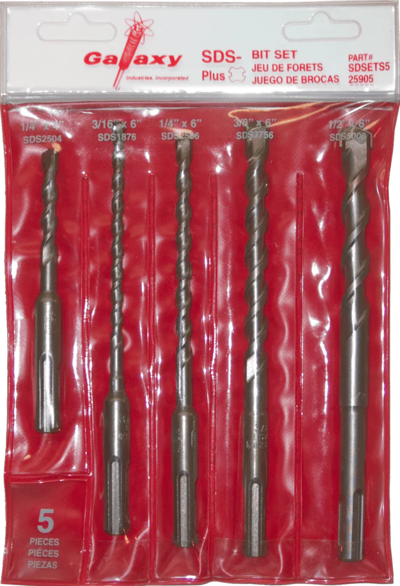Thunder Twist SDS-Plus Sets (1/2 x 6, 3/8 x 6, 1/4 x 6, 3/16 x 6, 1/4 x 4)
