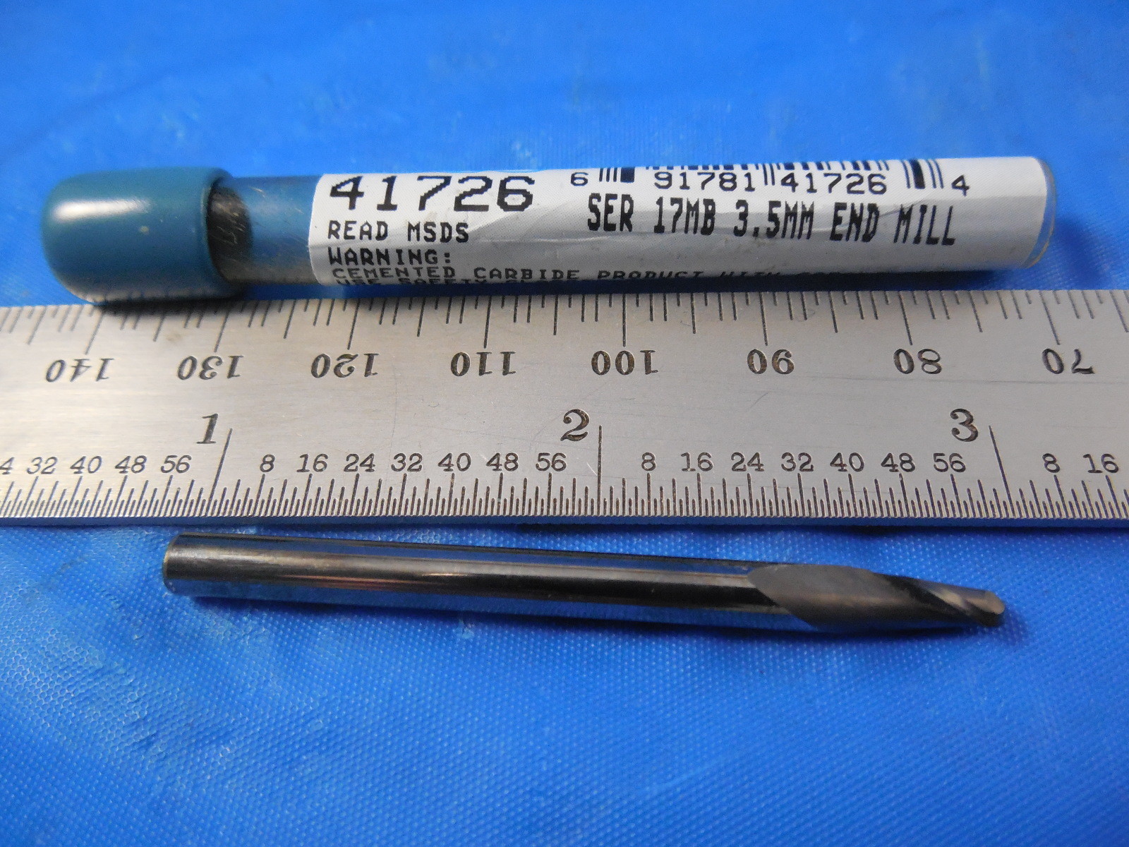 SGS 41726 3.5 mm DIA 7 mm LOC 4 mm SHANK 50 mm OAL 2 FLUTE CARBIDE END MILL