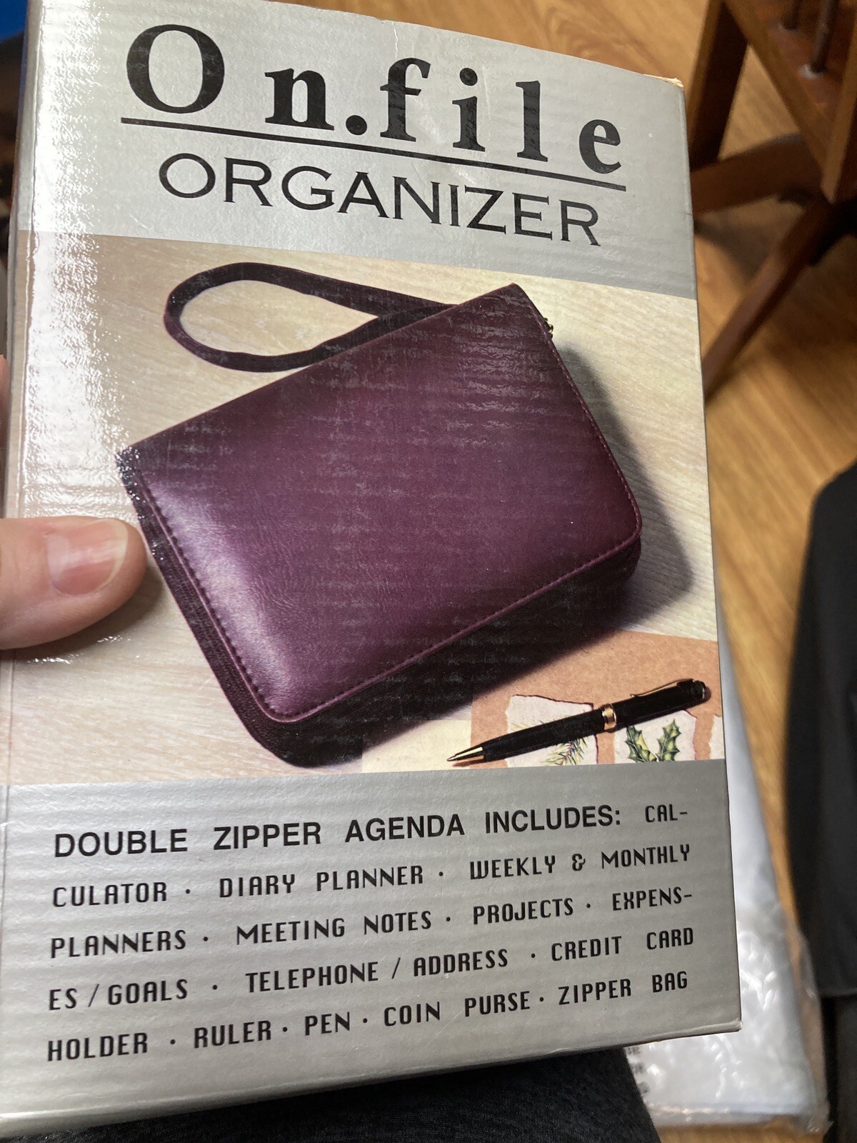 On File Oragnizer Agenda NEW black, double zipper