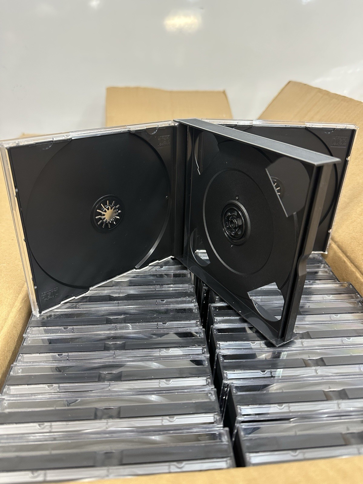5 PCS 24MM MULTI-4 QUAD CD JEWEL CASES W/BLACK TRAY