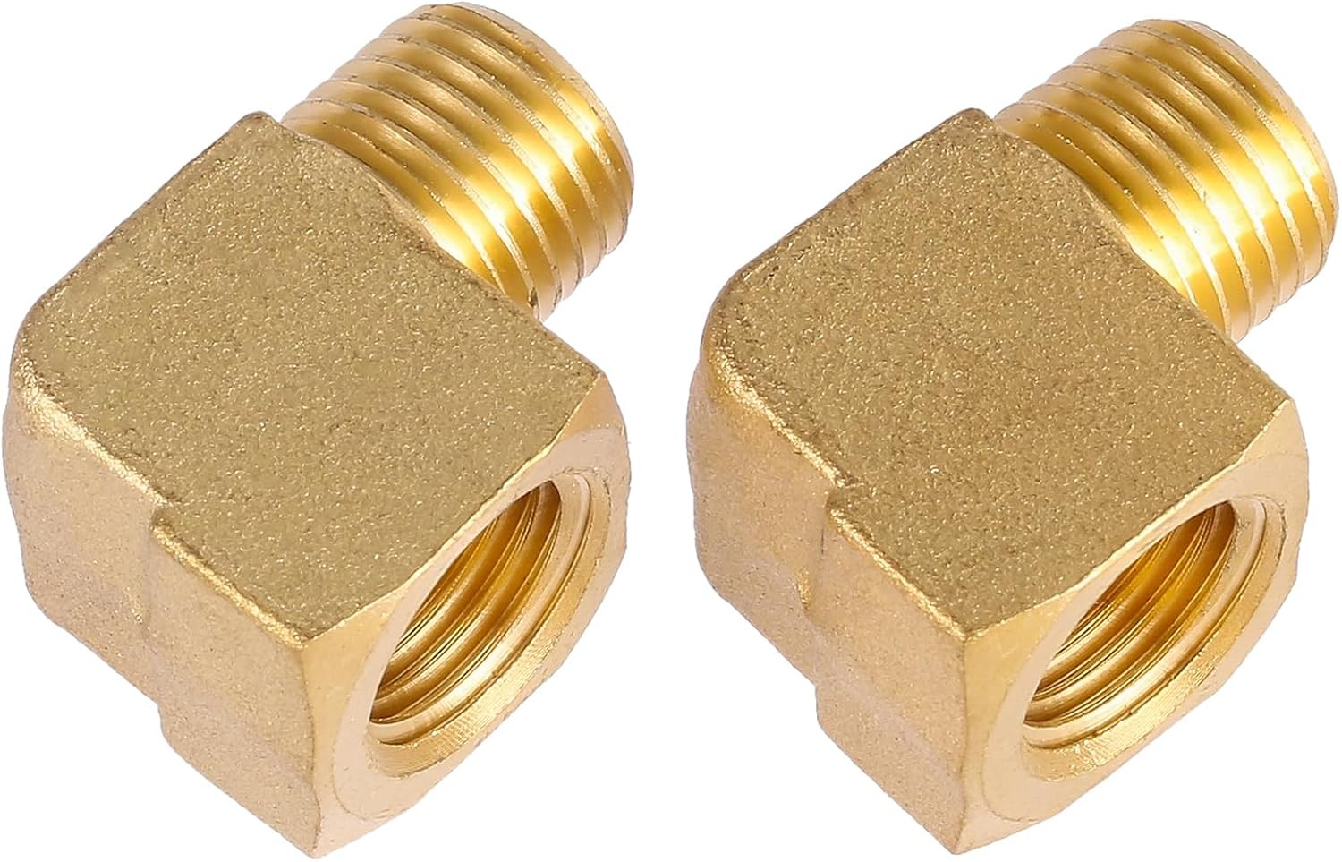 2 Pack Brass Fitting,1/4″ NPT Male Pipe to 1/4″ NPT Female Pipe, 90 Degree