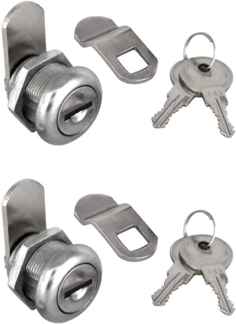 2Pcs Cabinet Cam Lock Keyed Alike Tool Box Locks 5/8″ Cylinder for Truck Pickup