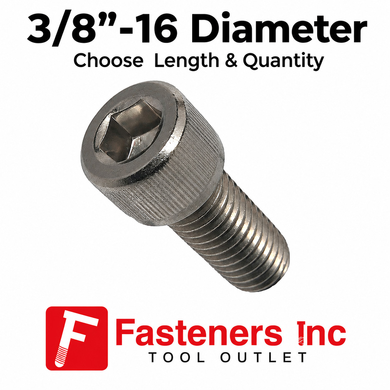 3/8″-16 Socket Head Cap Screws Allen Hex Drive Stainless Steel Bolts All Lengths