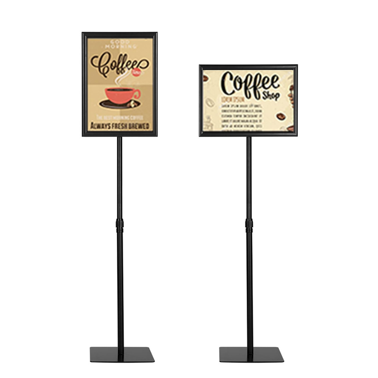 Adjustable Floor Sign Stand Heavy Duty Pedestal Holder , with Aluminum Snap O…