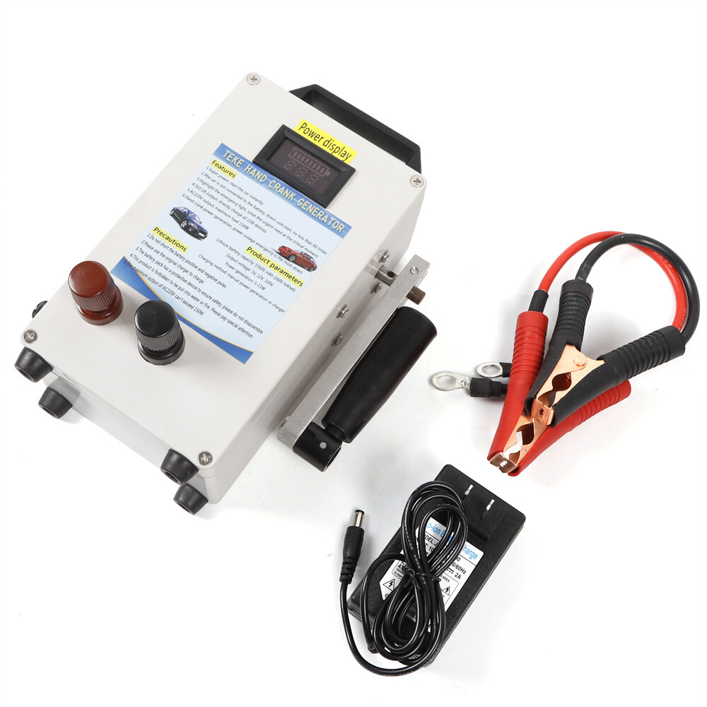 150W Portable Manual Hand Crank Dynamo Generator Emergency Survival Power Energy