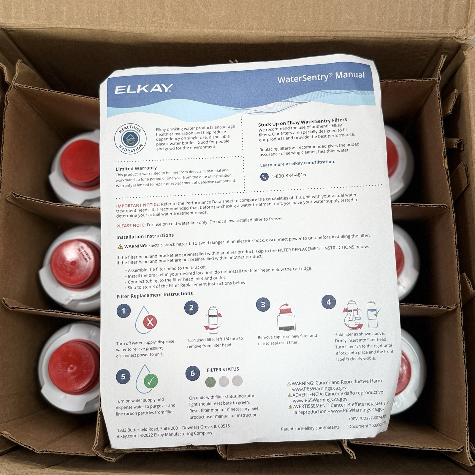 Elkay Genuine WaterSentry 51300C Lead + Microplastics Filters (12-Pack)