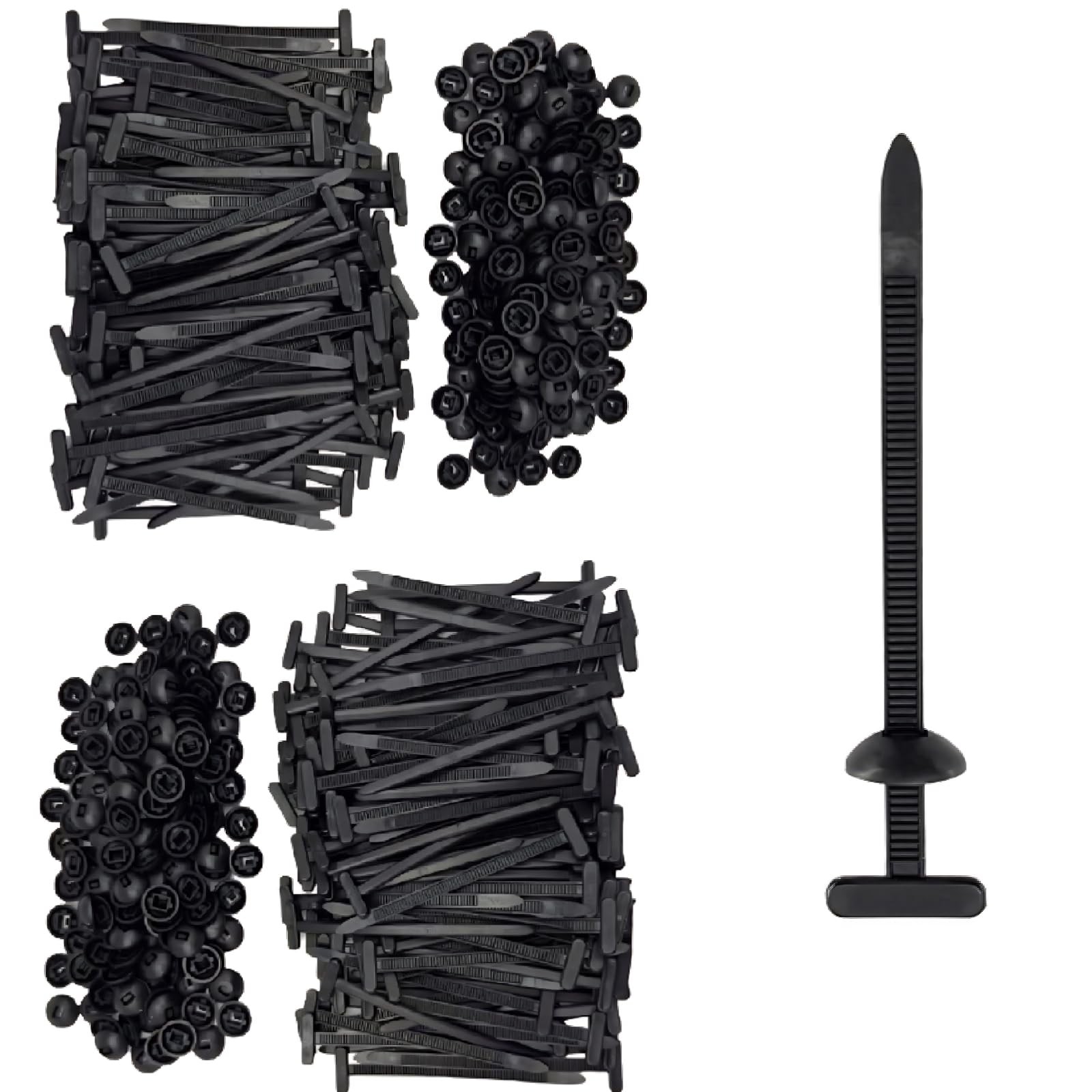 200 Pcs Nylon Universal Cable Tie Buckle With Pin & Button Design – New Multi…