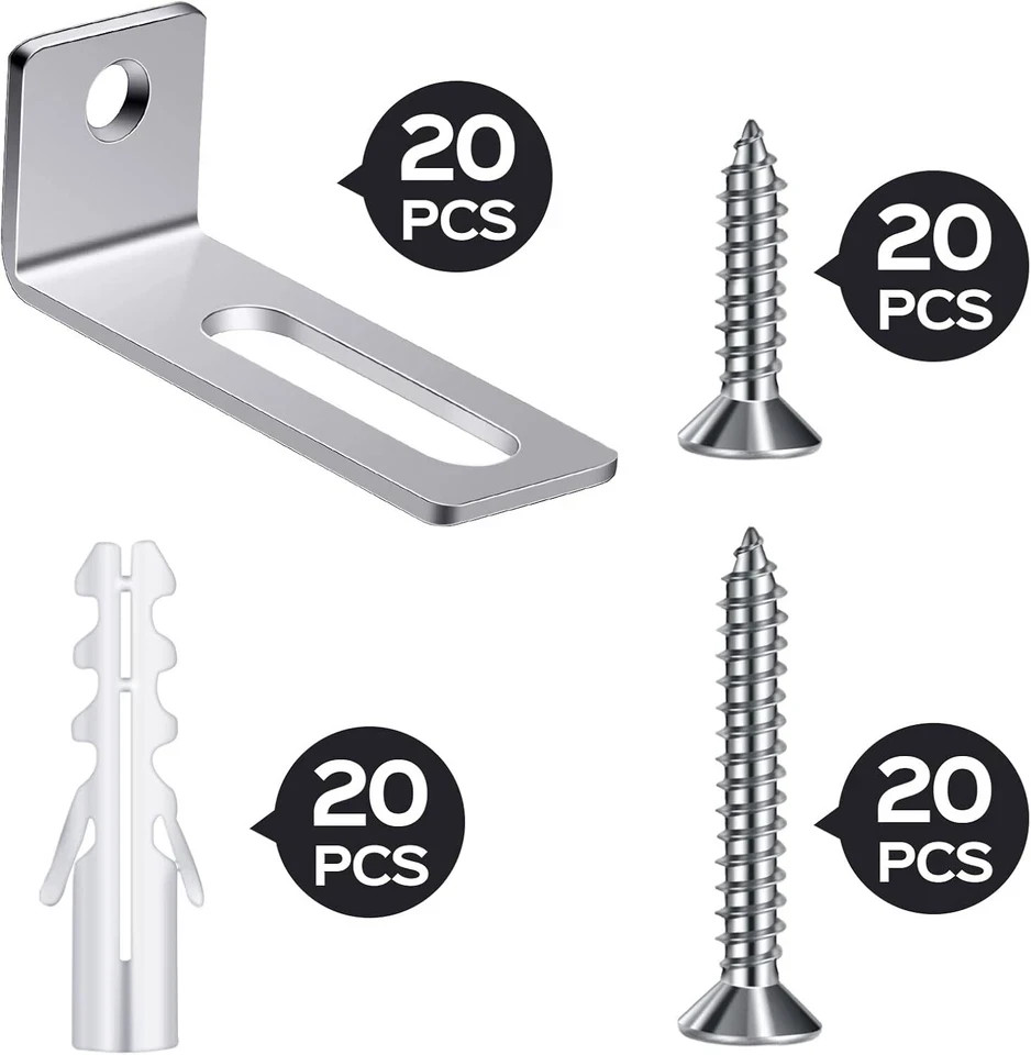 20 Set Whiteboard Brackets Whiteboard Installation Hardware Kit Mounting Wall Ha