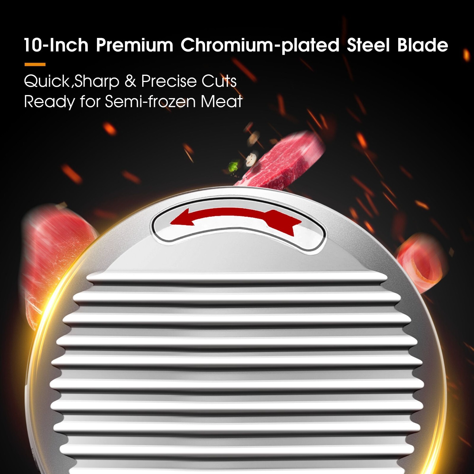 10in Blade Electric Commercial Meat Slicer Steel Frozen Meat Cheese Slicer New