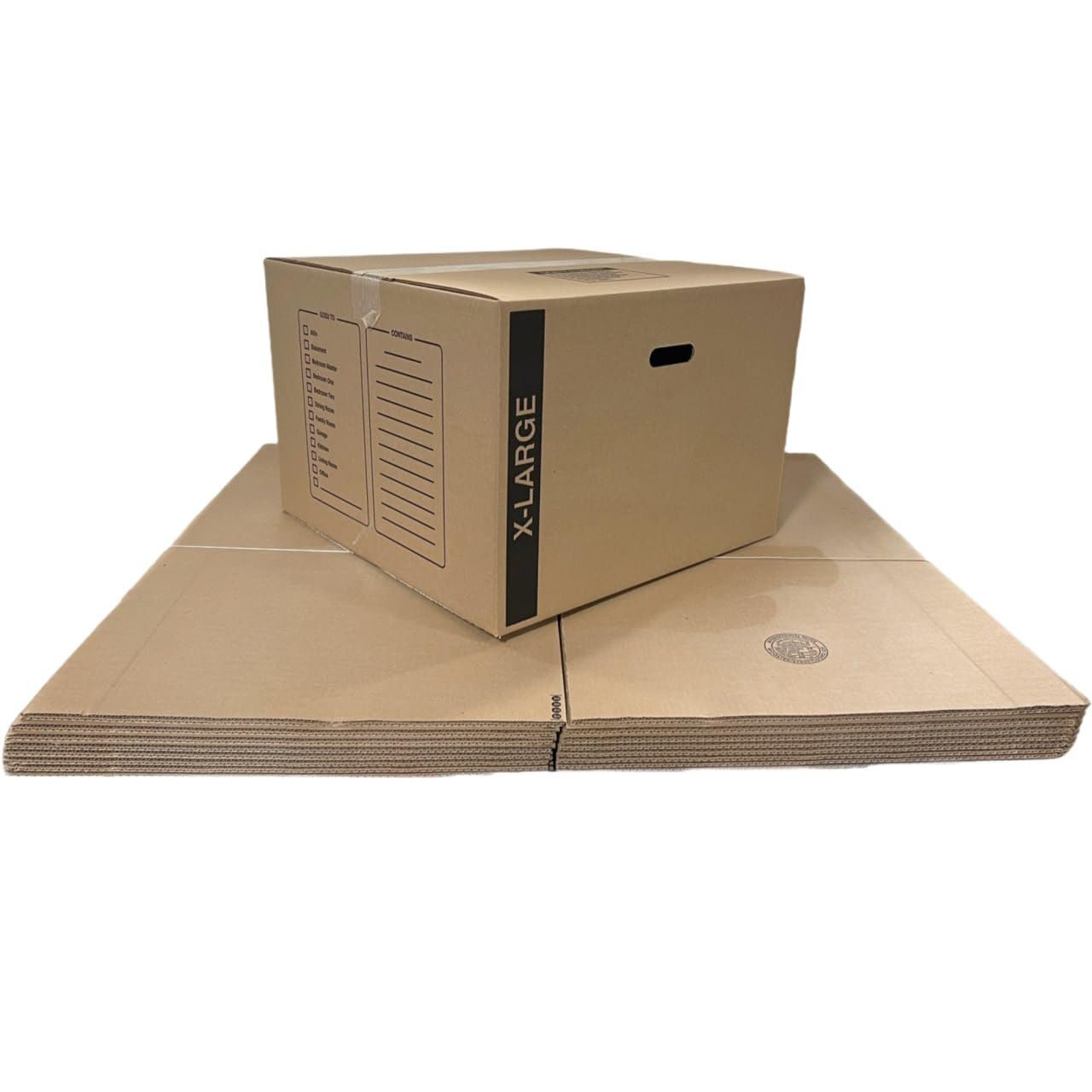 10 – Pack X-Large Cardboard Moving Boxes 23x23x16 32 ECT With Handles