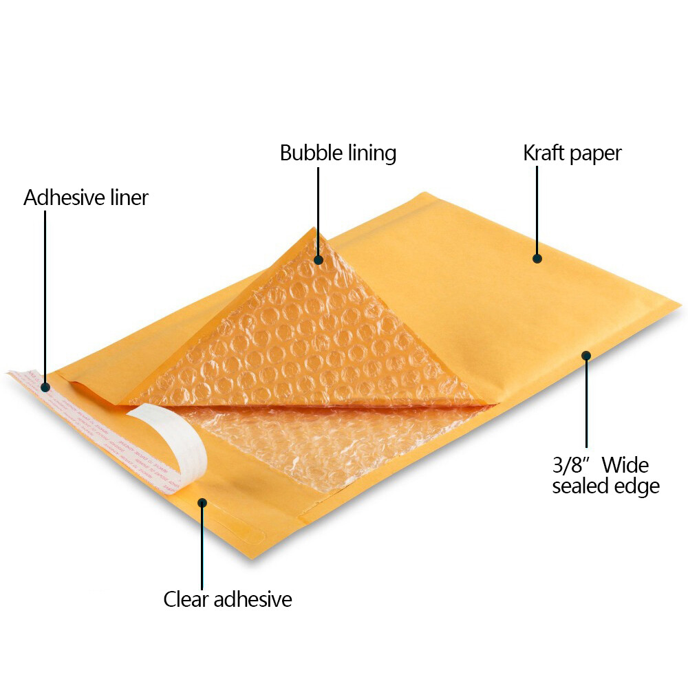 25/50/100/200/500 Kraft Bubble Mailers Padded Envelope Shipping Bags All Size US