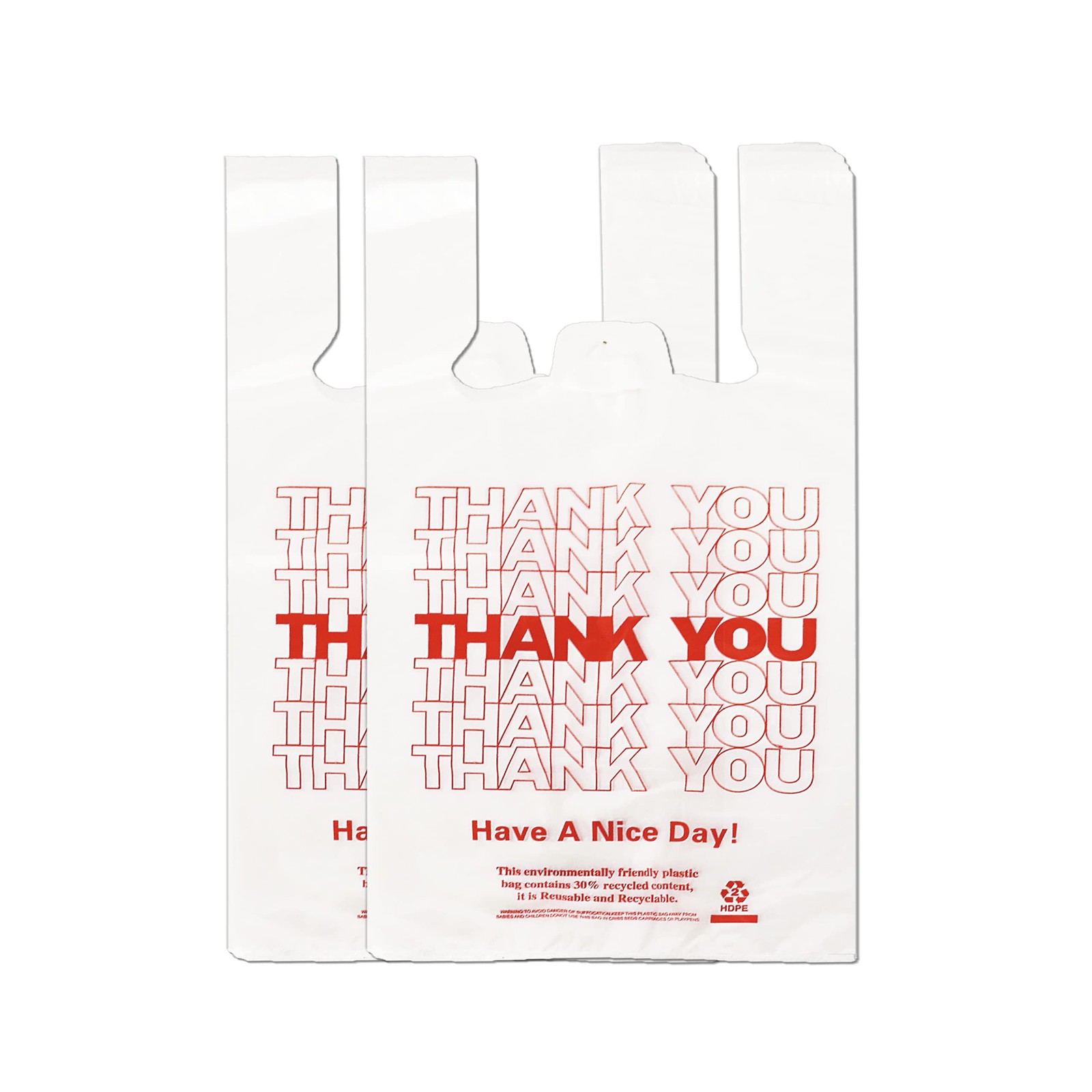 White Thank you T shirt bag, Grocery shopping bag Reusable and Disposable Sup…