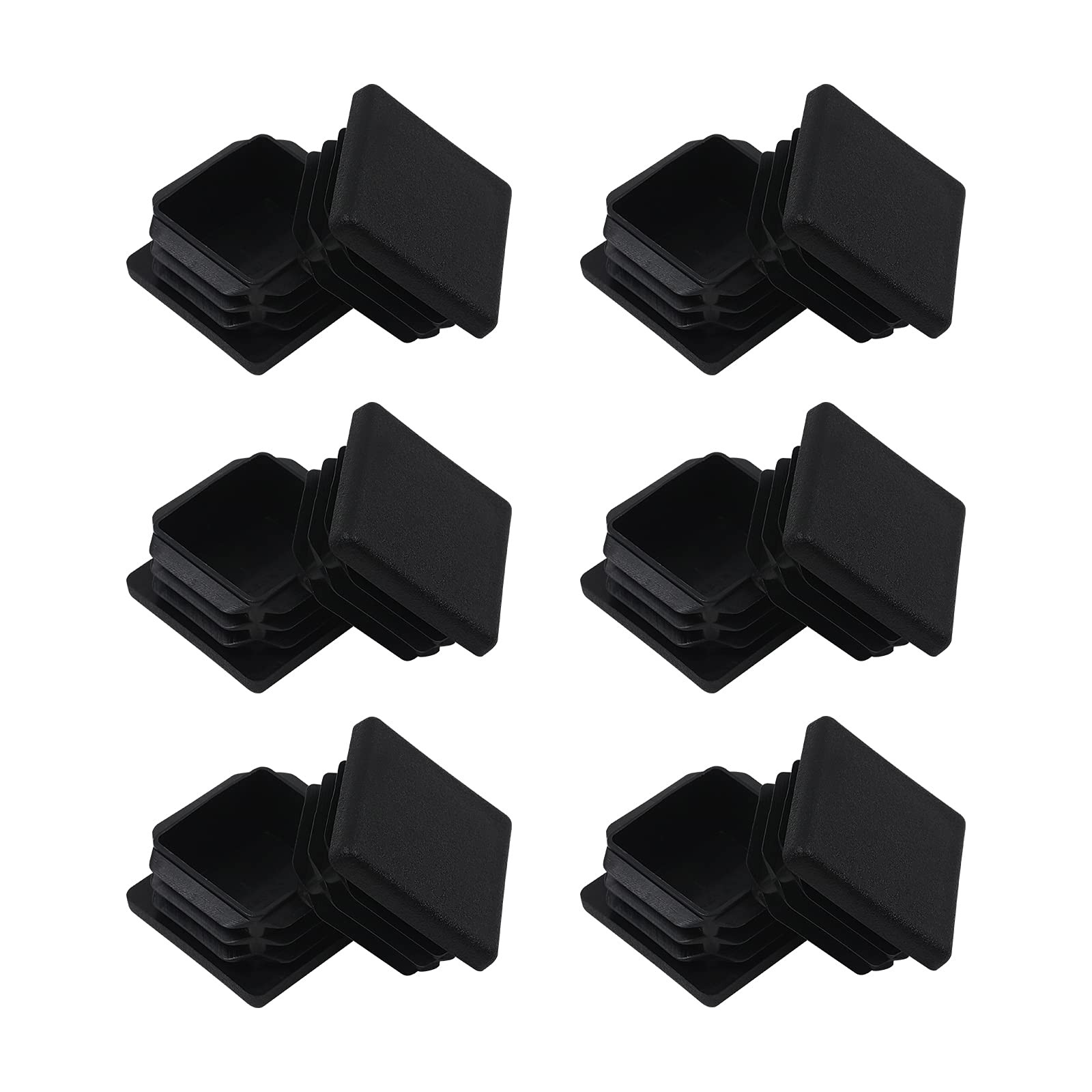 1.5 Inch Square Tube End Cap Plastic Plugs 12 Pack Square Tubing 1.5 x 1.5