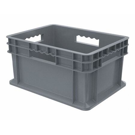 Akro-Mils 37288Grey Straight Wall Container, Gray, Industrial Grade Polymer, 15