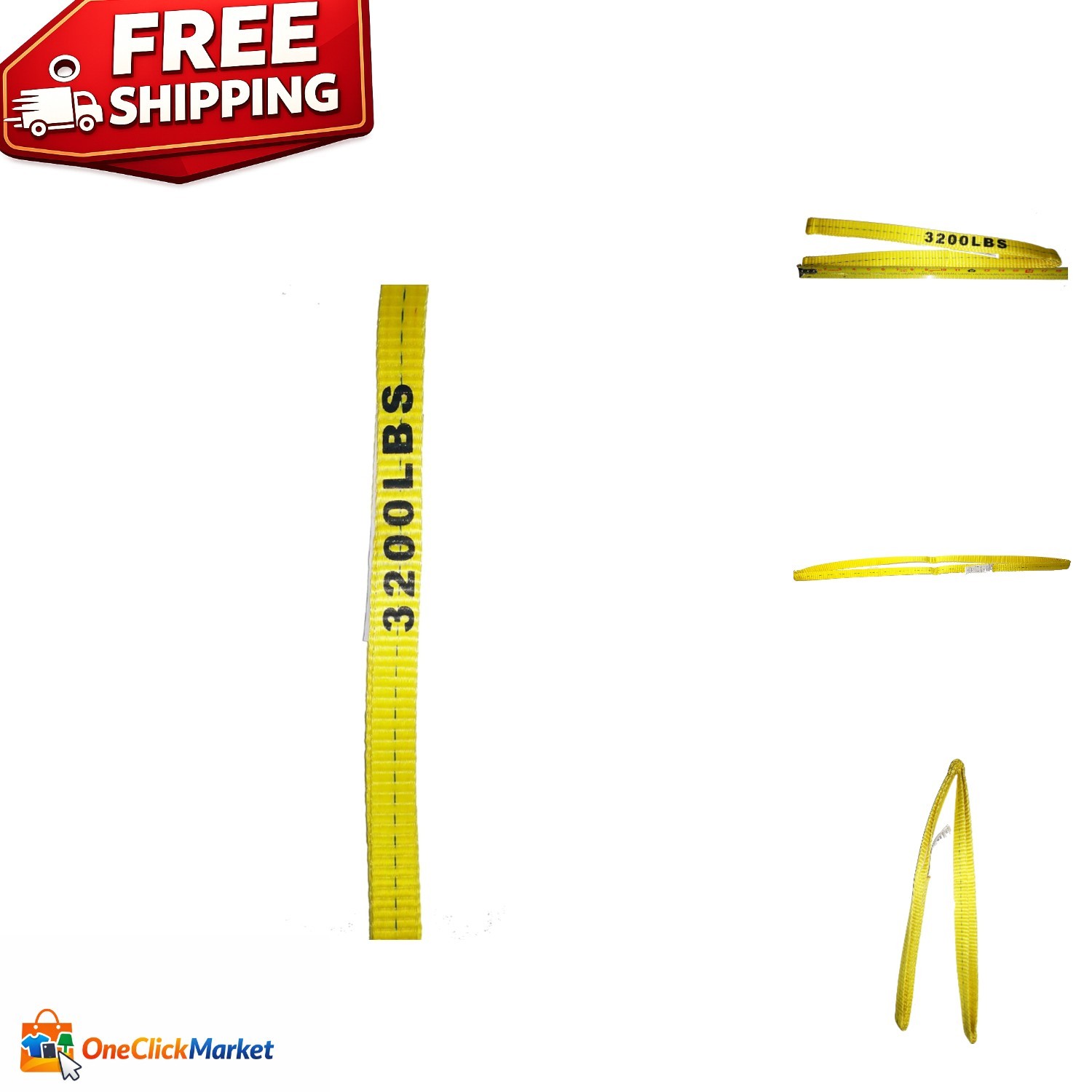 Versatile 1″ x 3′ Flat Endless Sling – 3200lbs WLL for Construction Projects