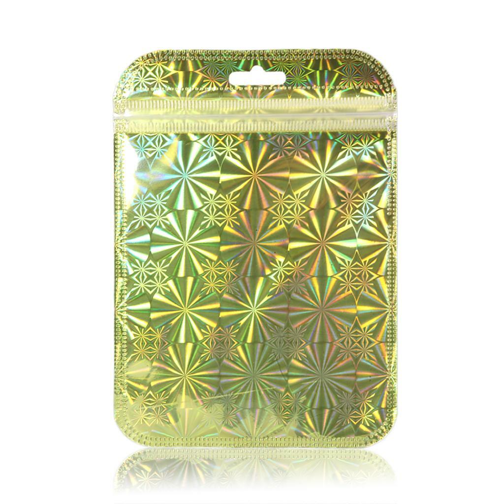 Clear Holographic Packaging Bags, Mylar Storage Pouch for Home Organization
