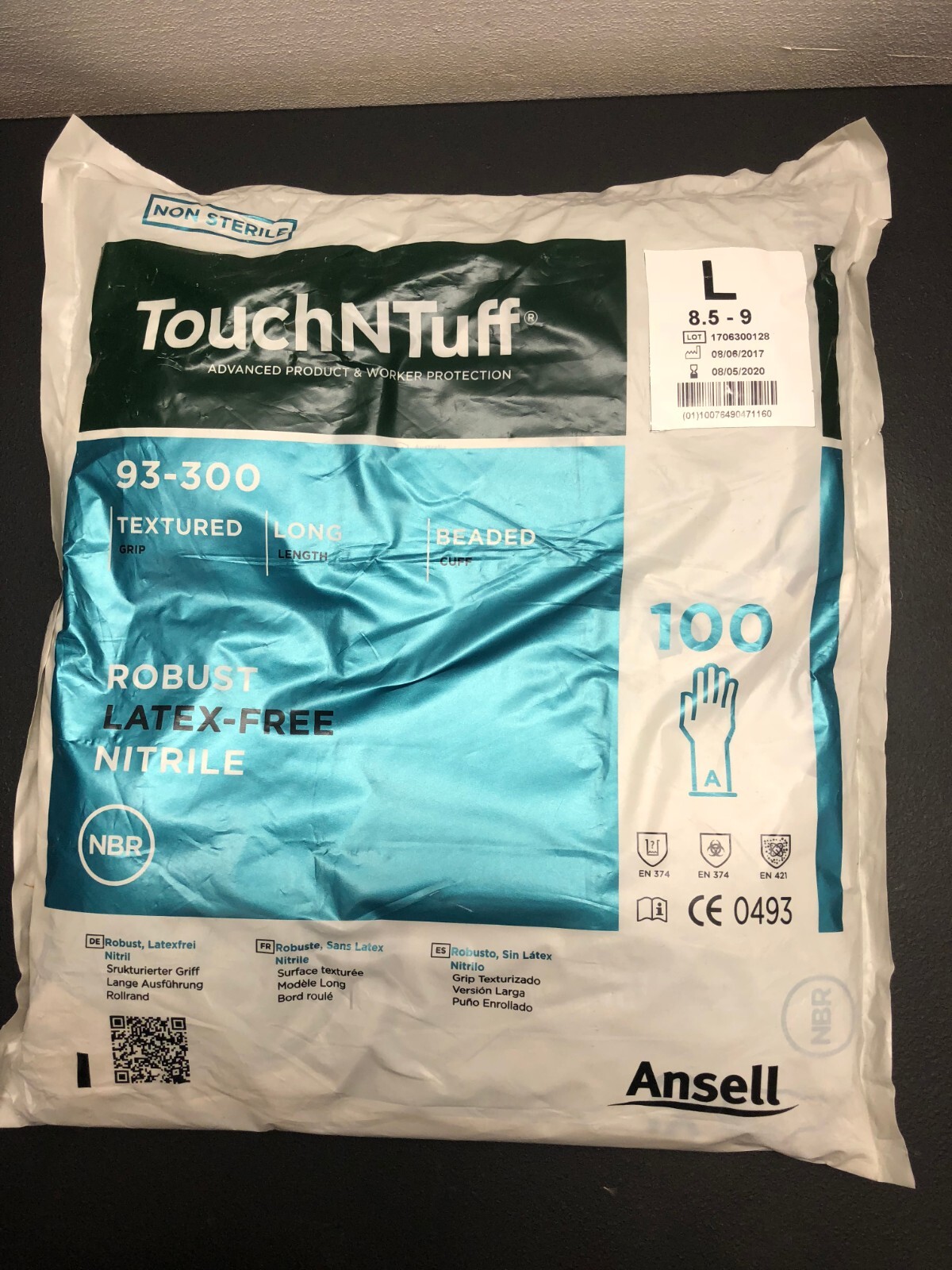 Ansell TouchNtuff PN 93-300 Textured Gloves Size 8.5 – 9
