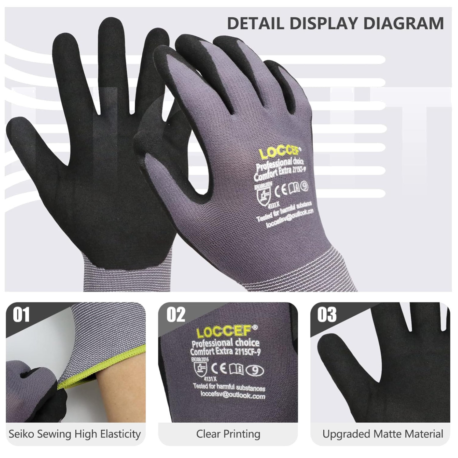 Water Repellent Nitrile Coated Gloves – 6 Pairs