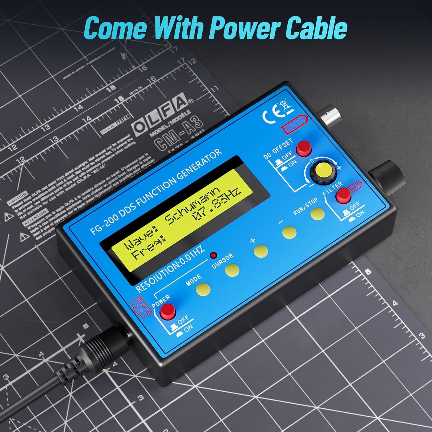 1Hz-500kHz DDS Signal Generator with Schumann Resonator, Portable Multifuncti…