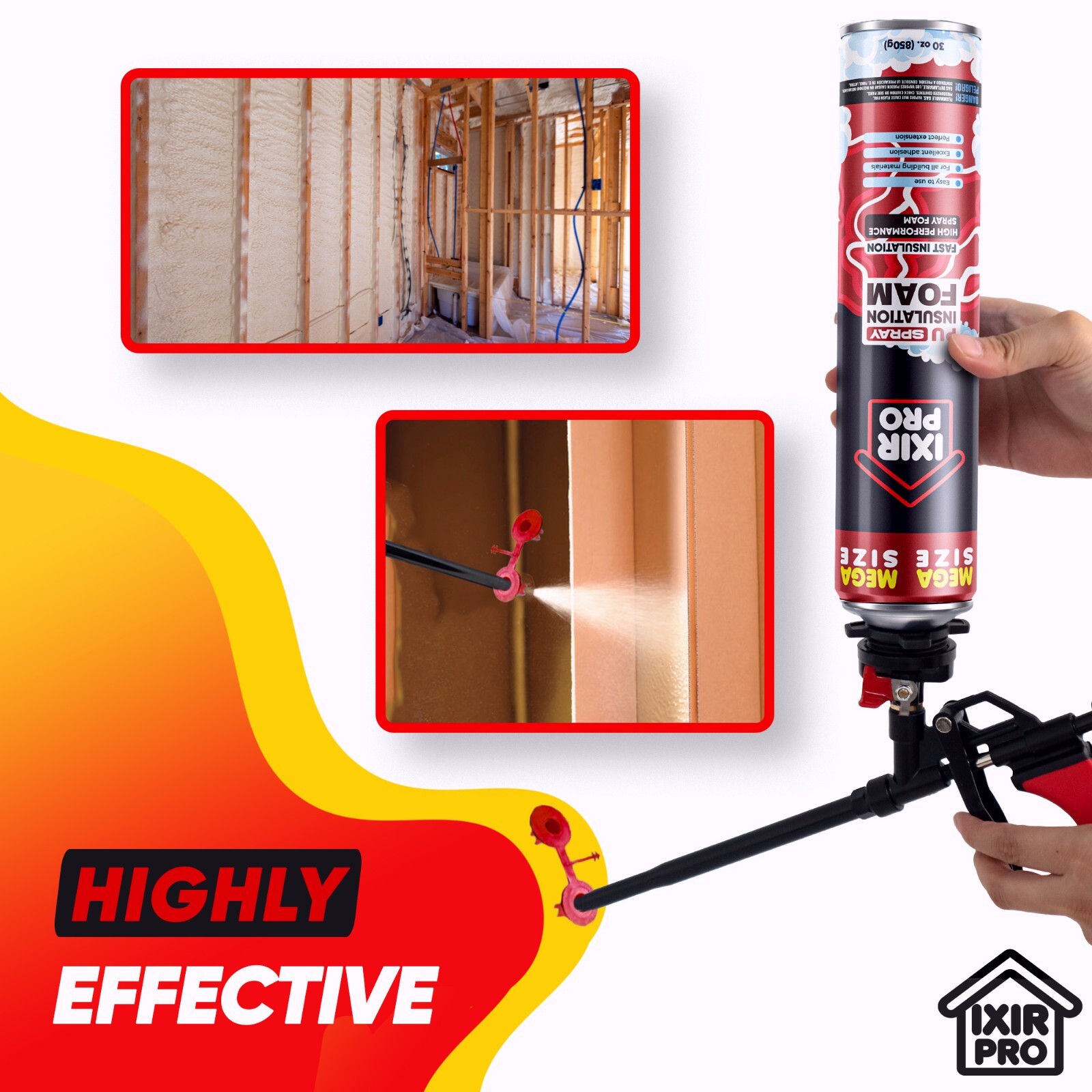 Mega Size Spray Foam Insulation Can (18×30 oz. / 850 g) Expanding Sealant