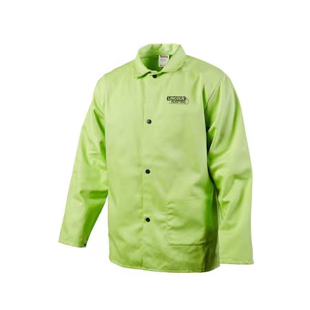 Lincoln Electric K4689-Xl Welding Jacket, Cotton, 9 Oz, 30 In Length, Snaps