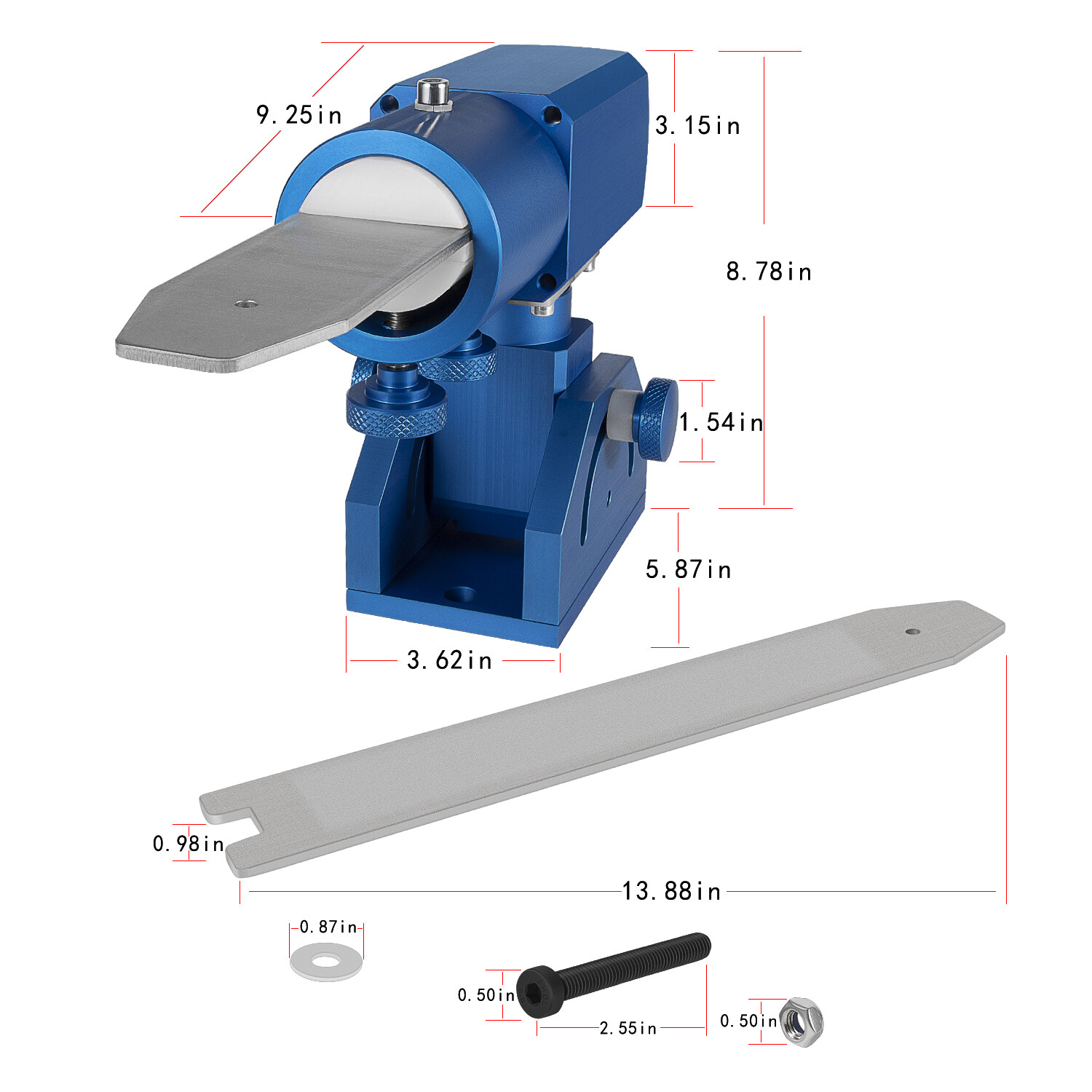 Triaxial Blade Vise Bule Color with 360-degree Swivel Base