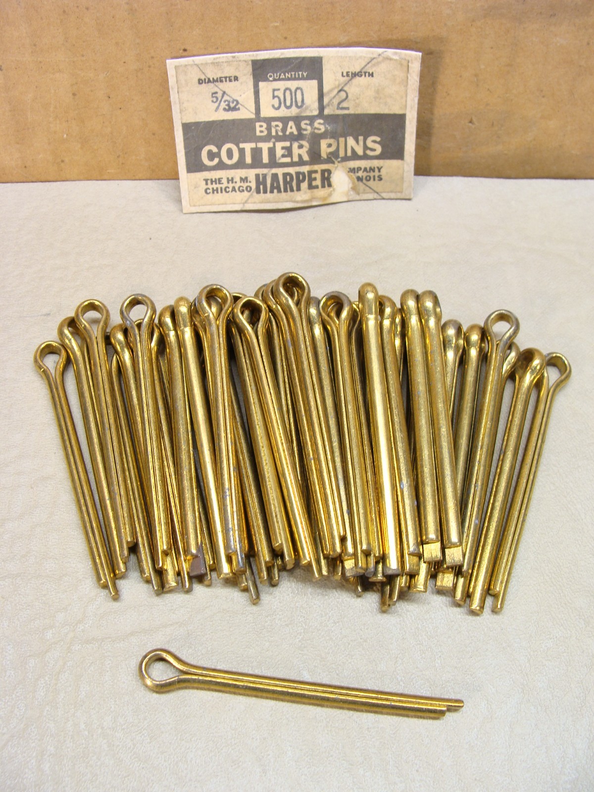 NEW lot of 50 brass cotter pins 5/32 x 2″ HARPER MANY AVAILABLE