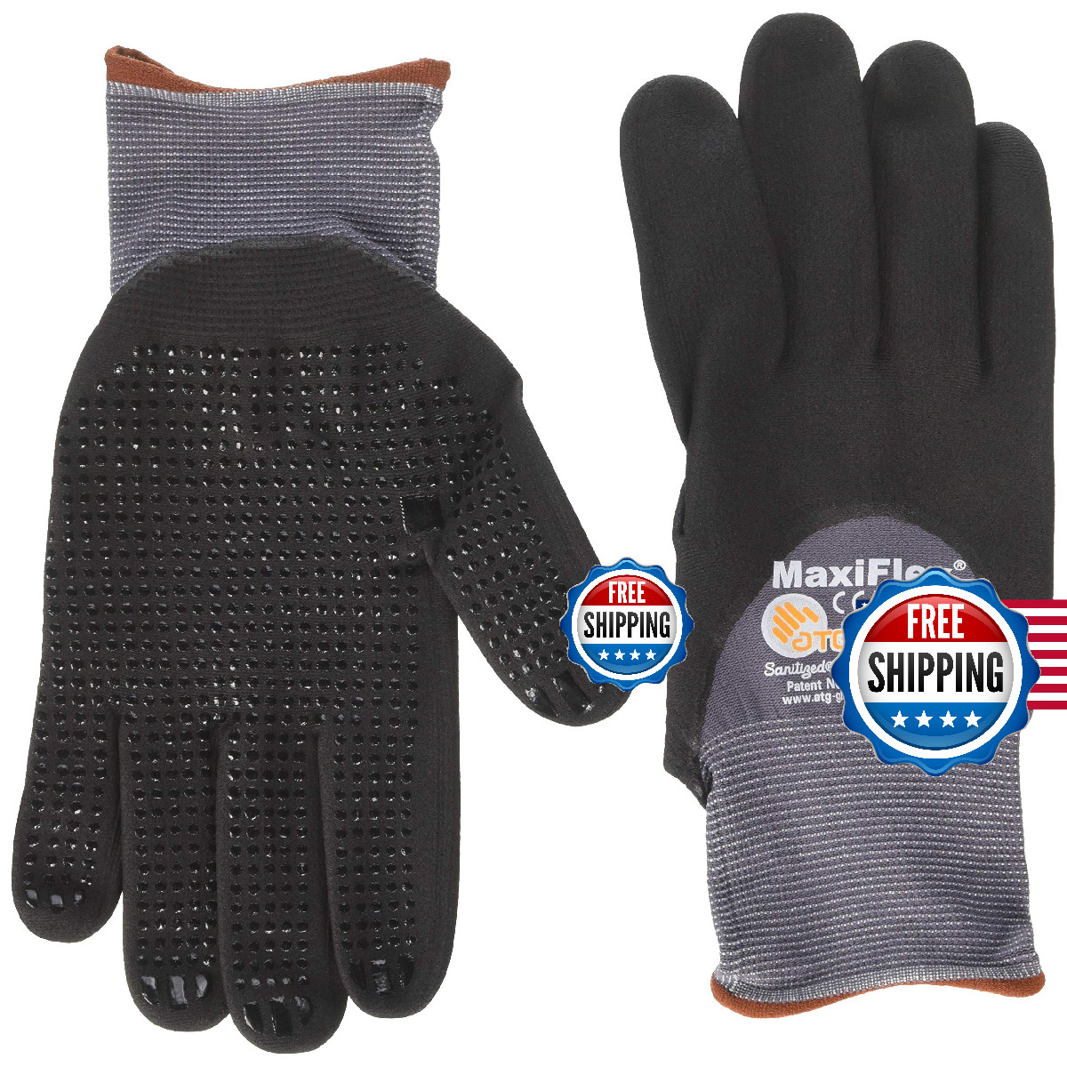 Atg 34-845/L Maxiflex Endurance Nylon Micro-Foam Nitrile 3/4 Grip Gloves Large