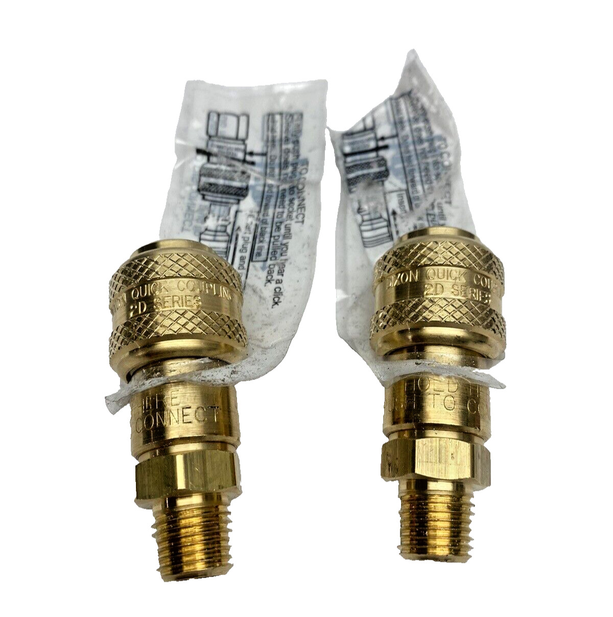 Lot Of 2, Dixon Quick Coupling 2DM2-B, Brass, 1/4 MNPT, 1/4 Body