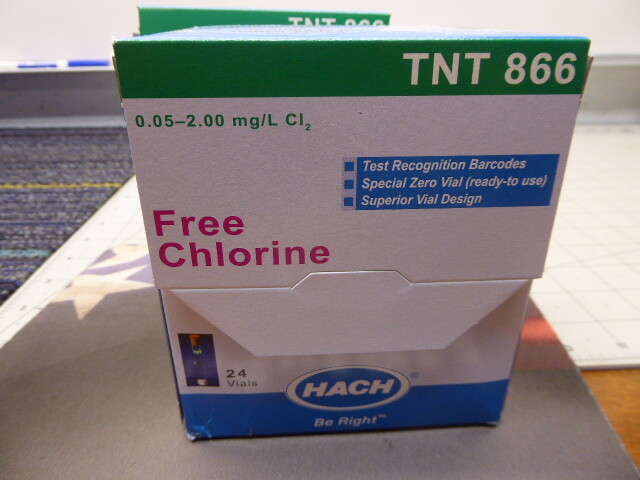 Hach TNT 866 Free Chlorine Chemistry Test Kit 24 Vials, New Unopened Box!