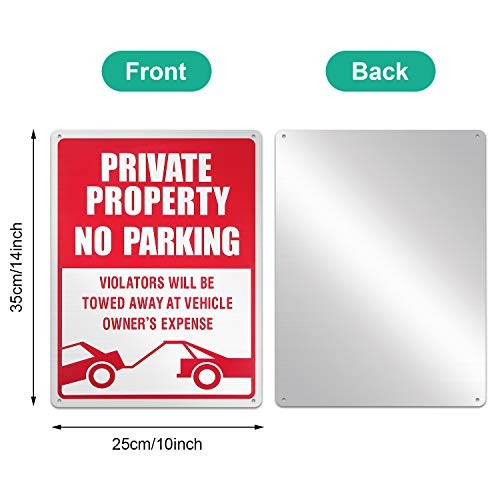 3-Pack No Parking Signs – 14 x 10 Inches Reflective Private Property Signs