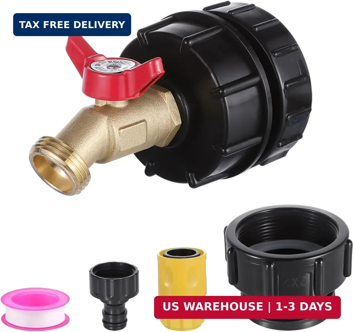 275-330 Gallon IBC Tote Water Tank Fittings, IBC Tote Hose Adapter, 3-Size IBC T