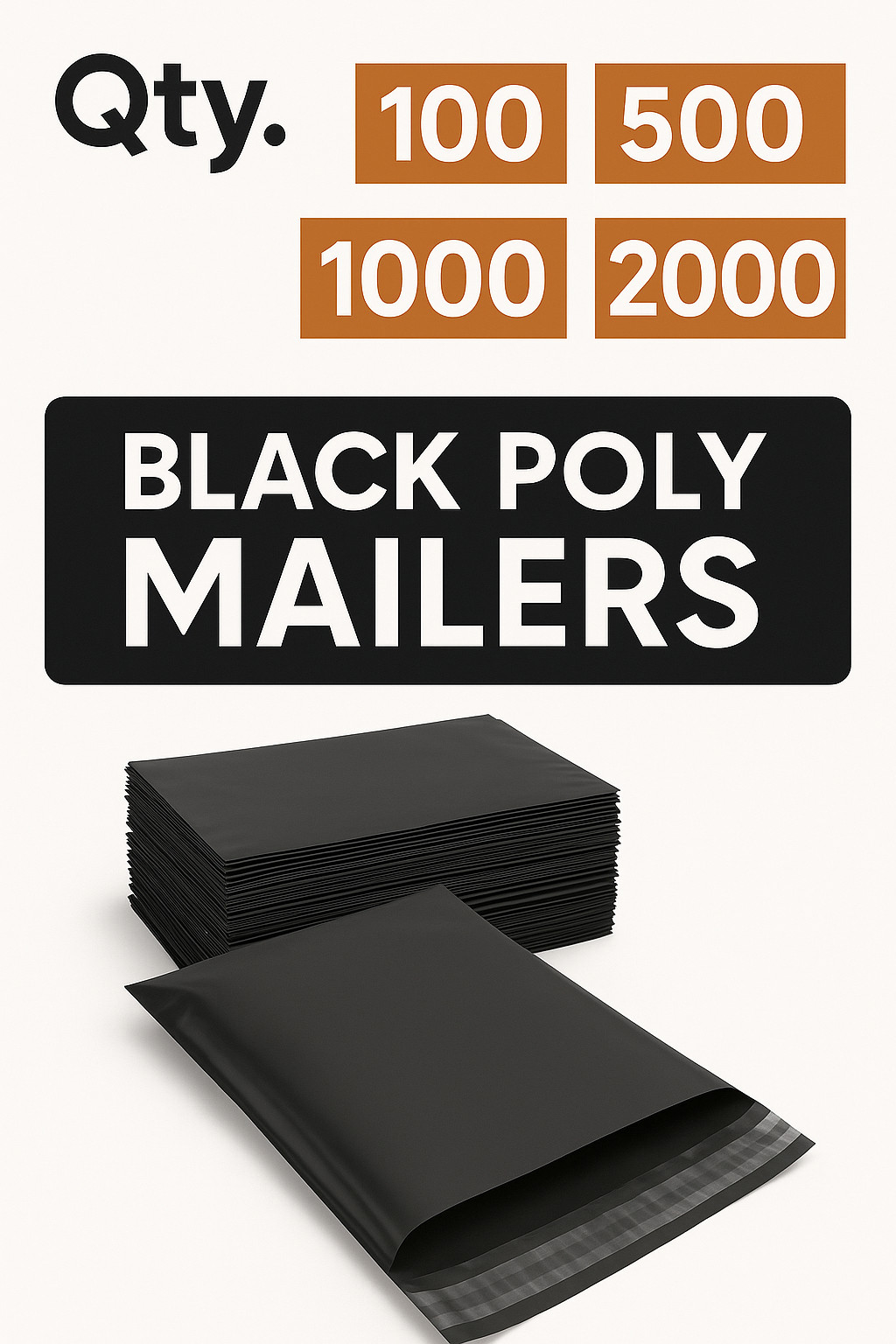 Black Poly Mailers 12″ x 15.5″ Shipping Bags Plastic Packaging Mailing Envelope