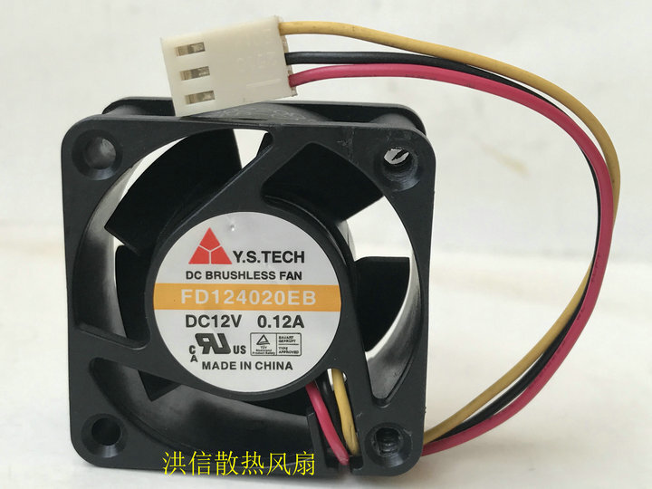 1PC Y.S.TECH FD124020EB Cooling Fan DC12V 0.12A 40x40x20mm 3Pin New