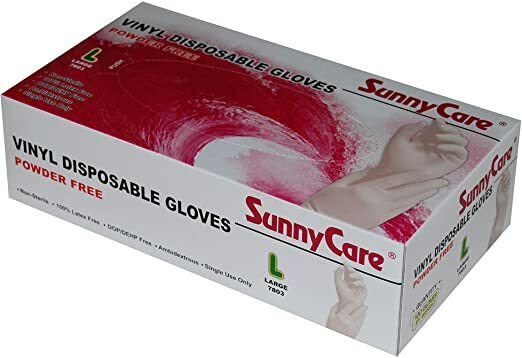 100qty Vinyl Gloves (Powder Free) Size L – Large