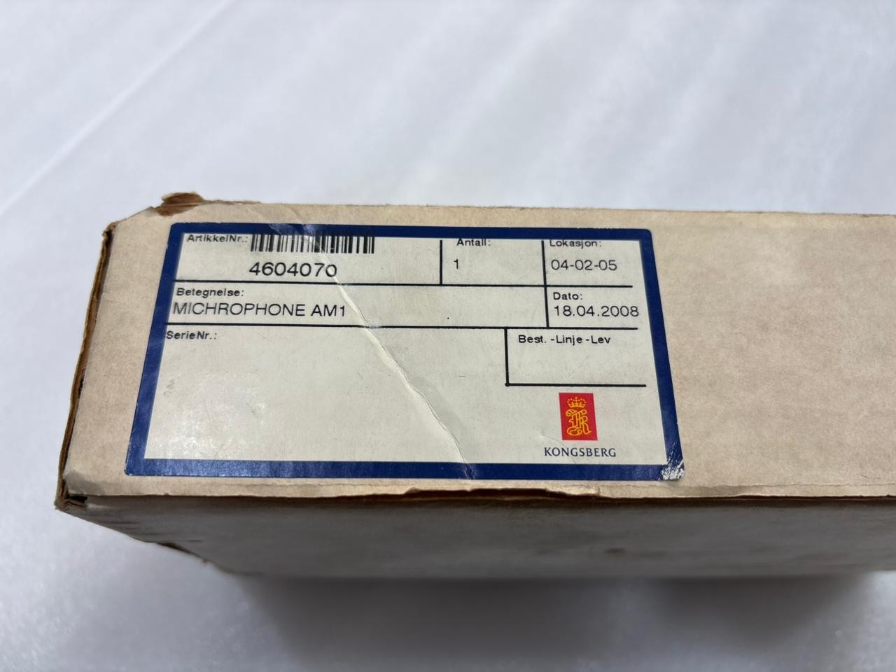 Kongsberg VDR AM1 Audio Microphone Unit 707020D Consilium Navigation