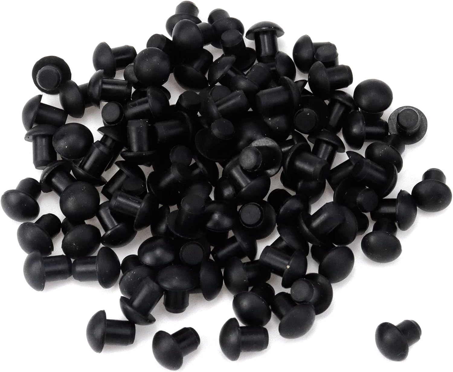 100PCS Black Soft Plastic Screw Hole Cover Plugs, 5Mm Waterproof Plug for Holes