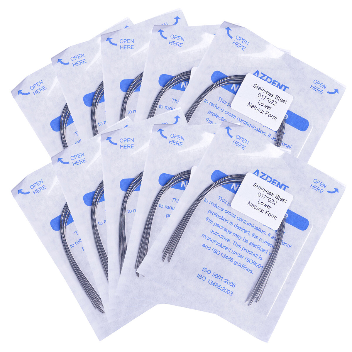 AZDENT Dental Orthodontic Stainless steel Arch Wire (rectangular) Natural Form