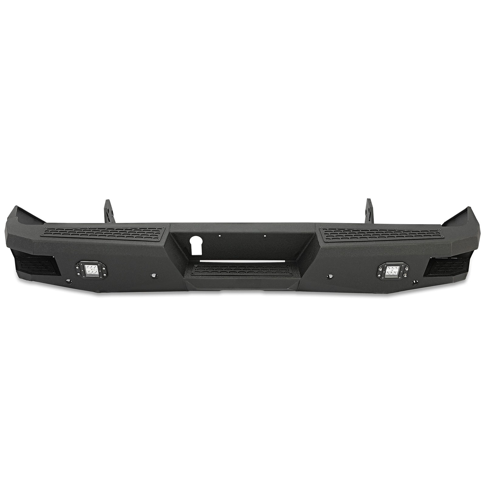 Off Road Rear Bumper 2014-2021 Toyota Tundra Heavy Duty Steel Black w/LED Lights