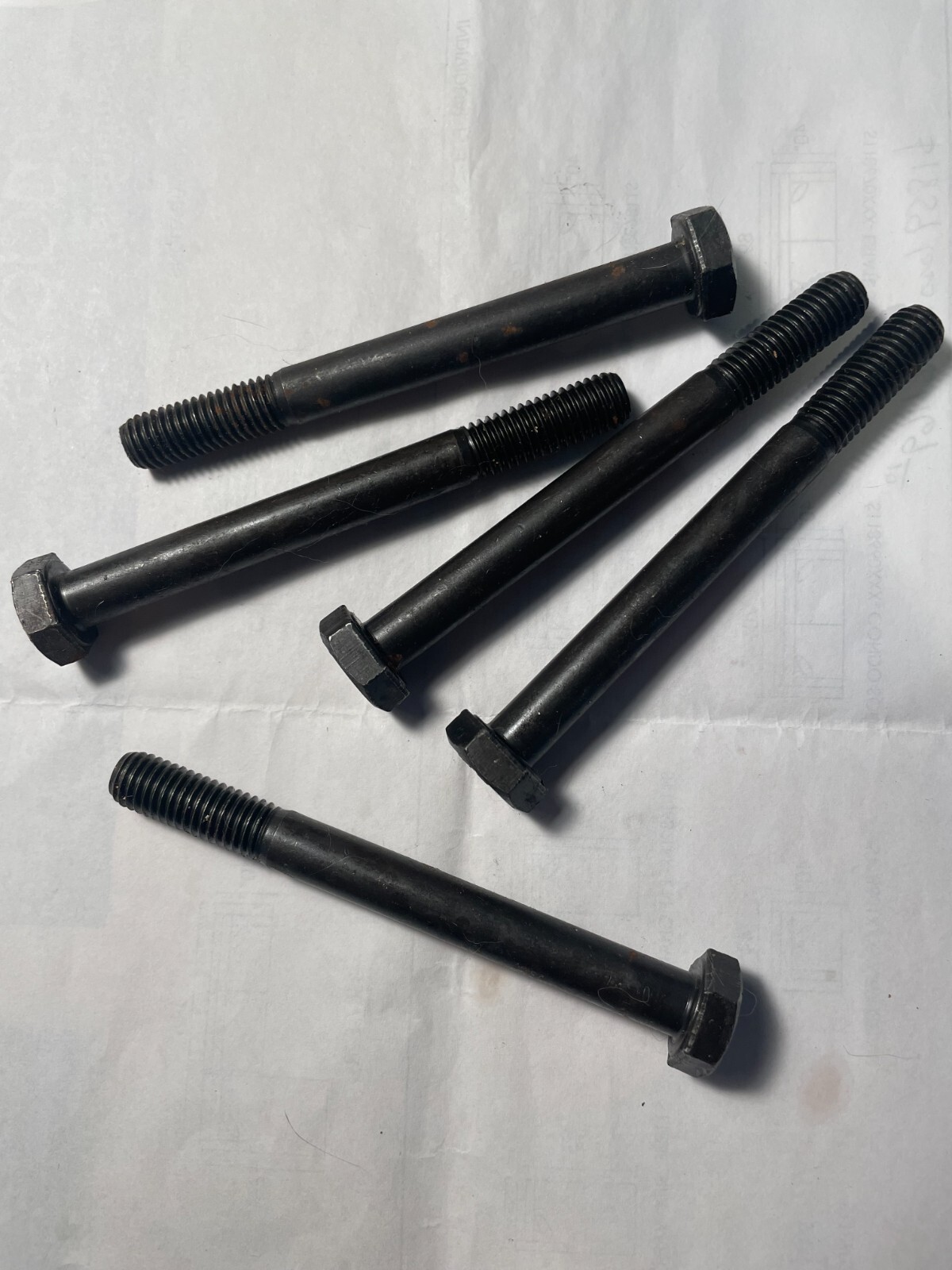 (5) M10-1.5×100 Head Hex Bolts 10.9 M10x1.5 x 100 Screws M10x100
