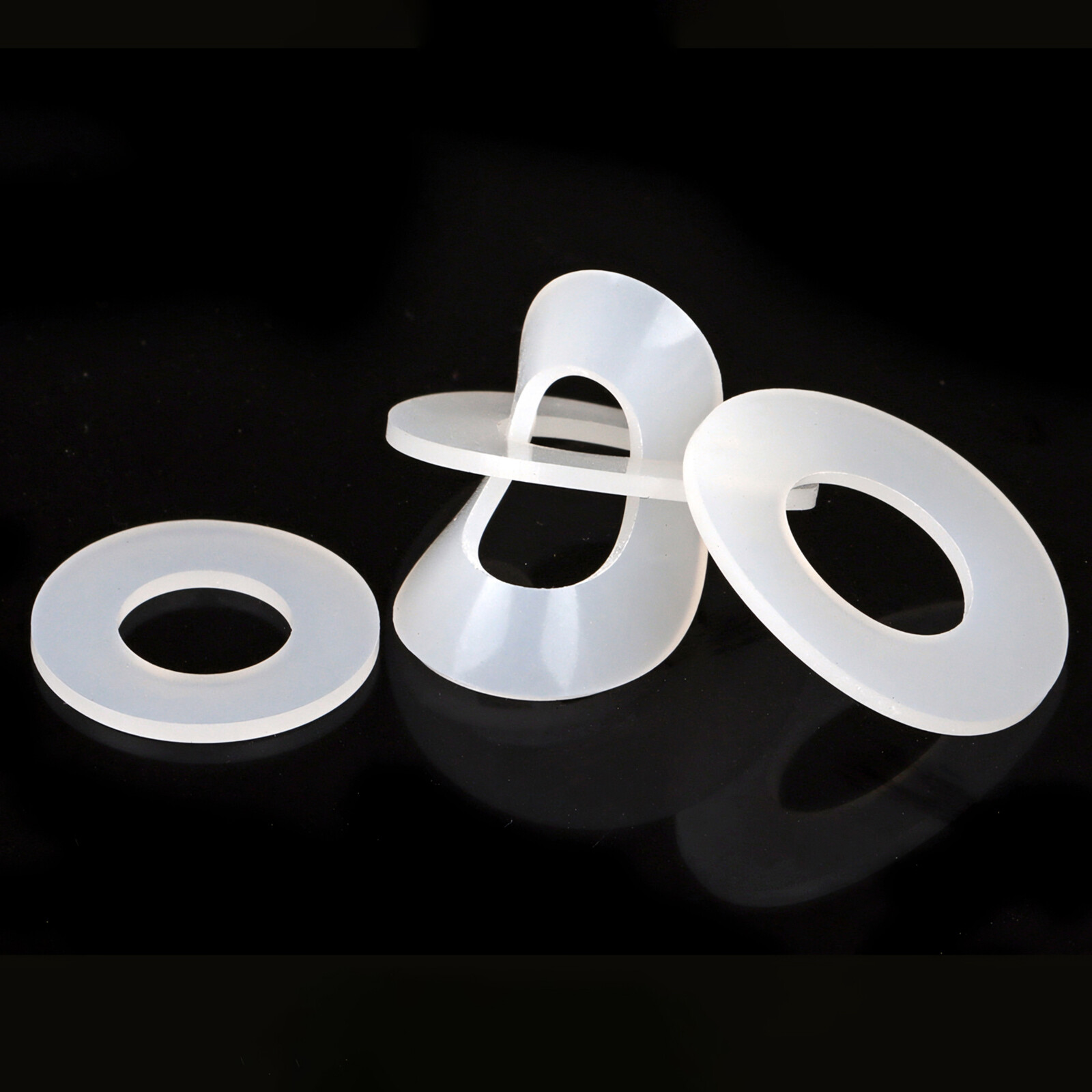 1MM-5MM THICK WHITE SILICONE HIGH TEMP FLAT RING RUBBER WASHER SEAL GASKETS